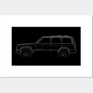 front/profile - 2001 Jeep Cherokee XJ Sport - profile white Posters and Art